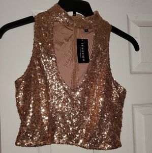 Rose Gold Sequin Crop Top